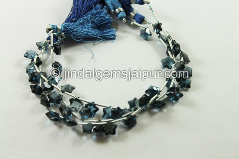 London Blue Topaz Far Star Cut Beads